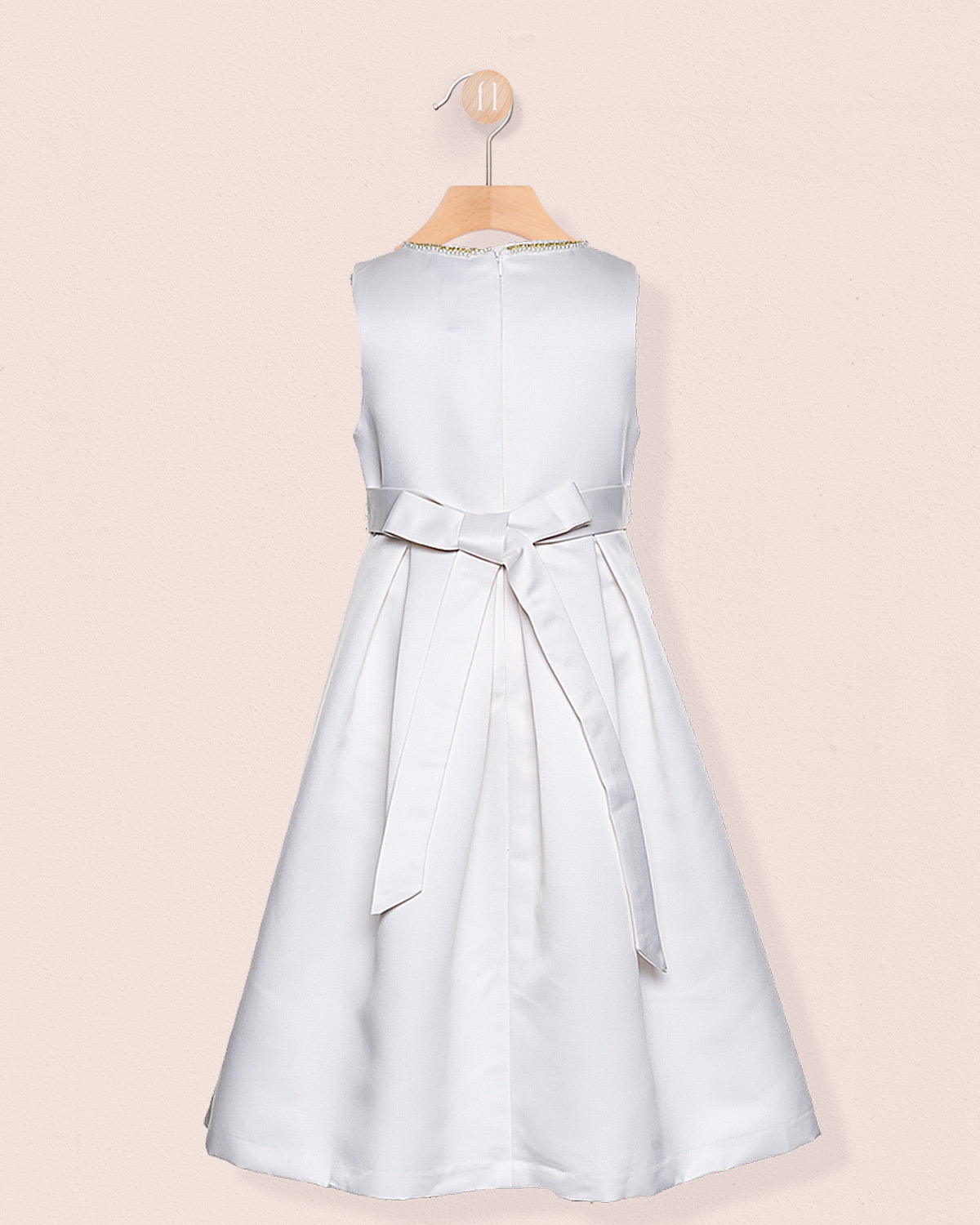 Esther Cream Pearl Satin Gown - Dress