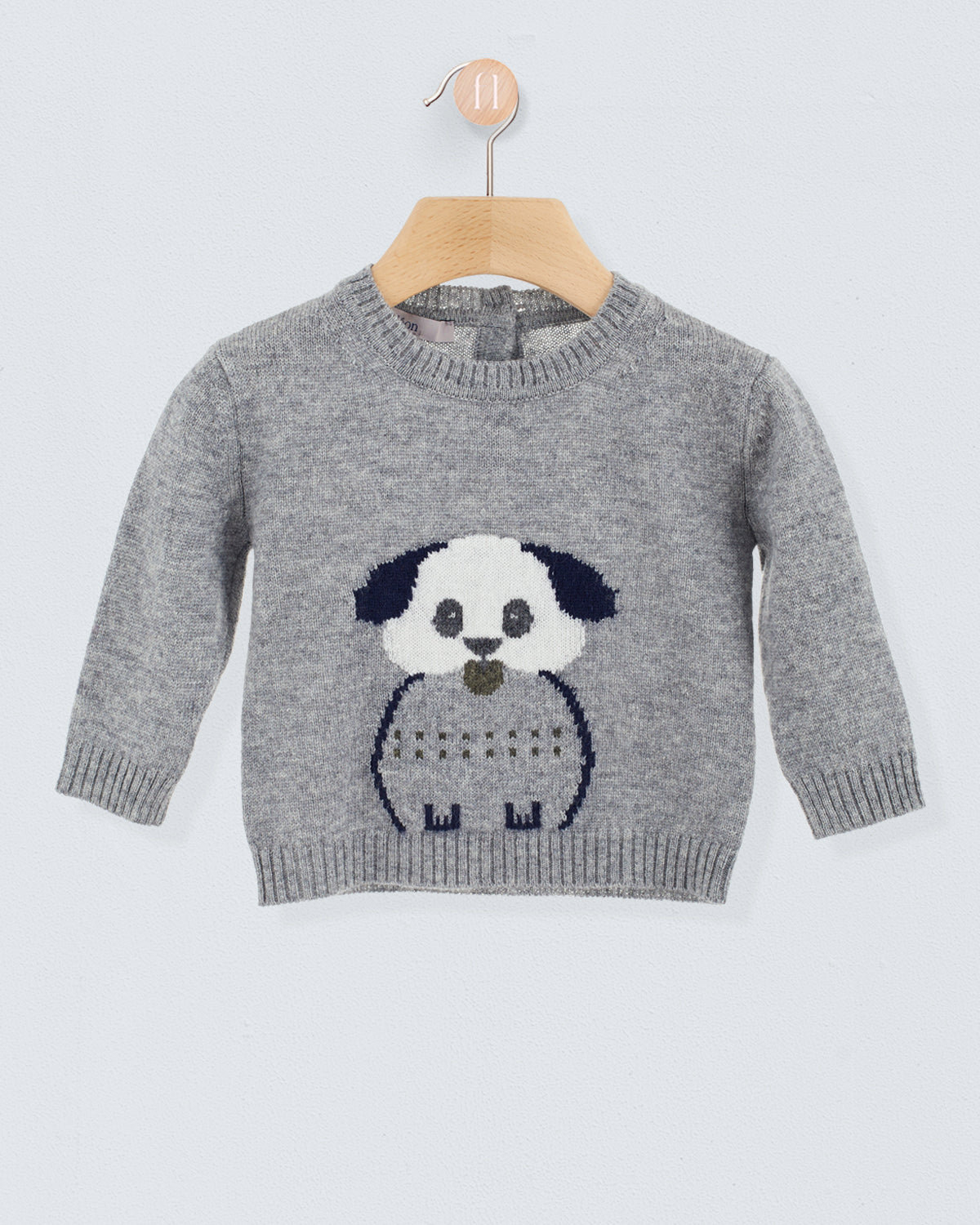 Grey Puppy Cashmere Sweater - Sweater