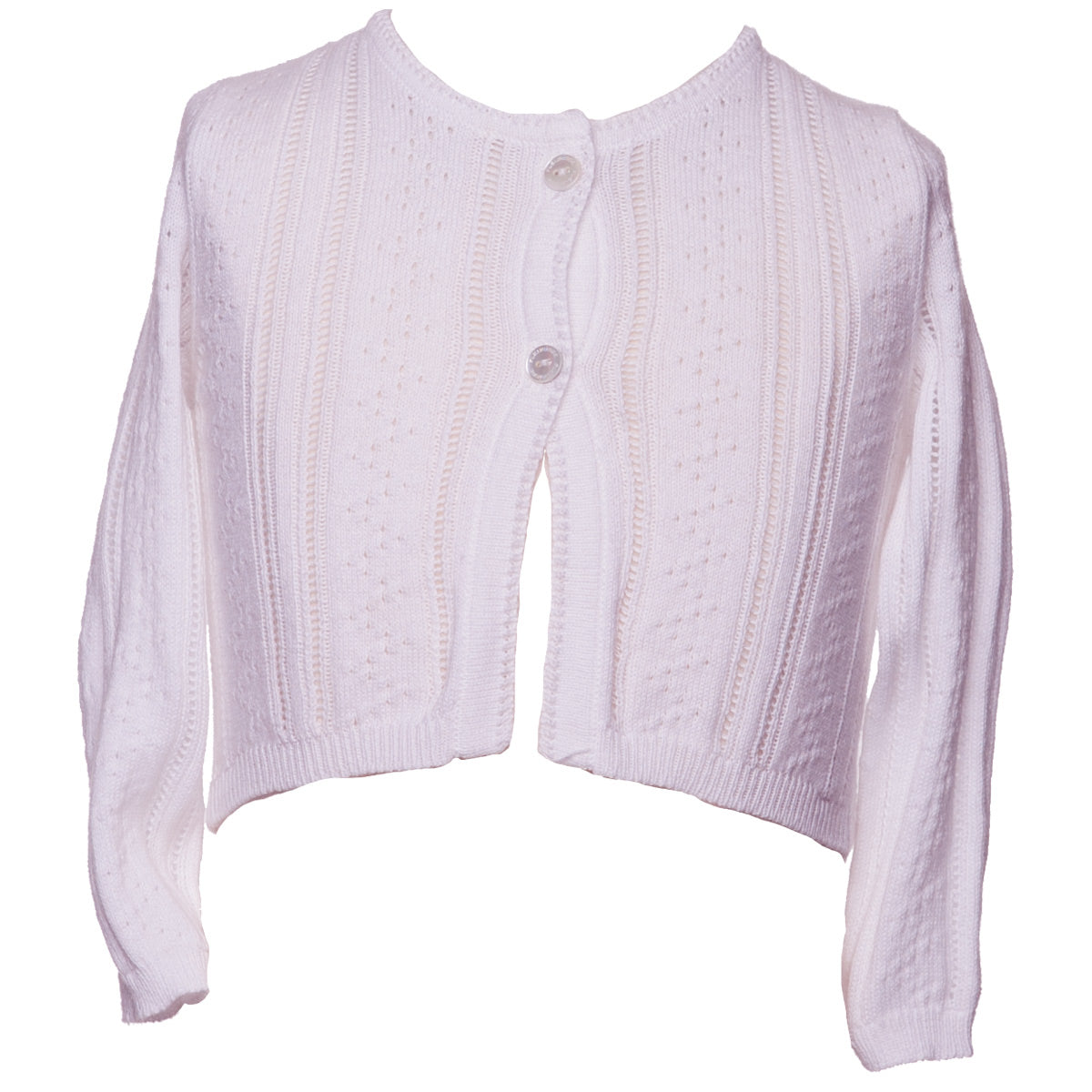 Ella Pink Cotton Crochet Cardigan - Cardigan