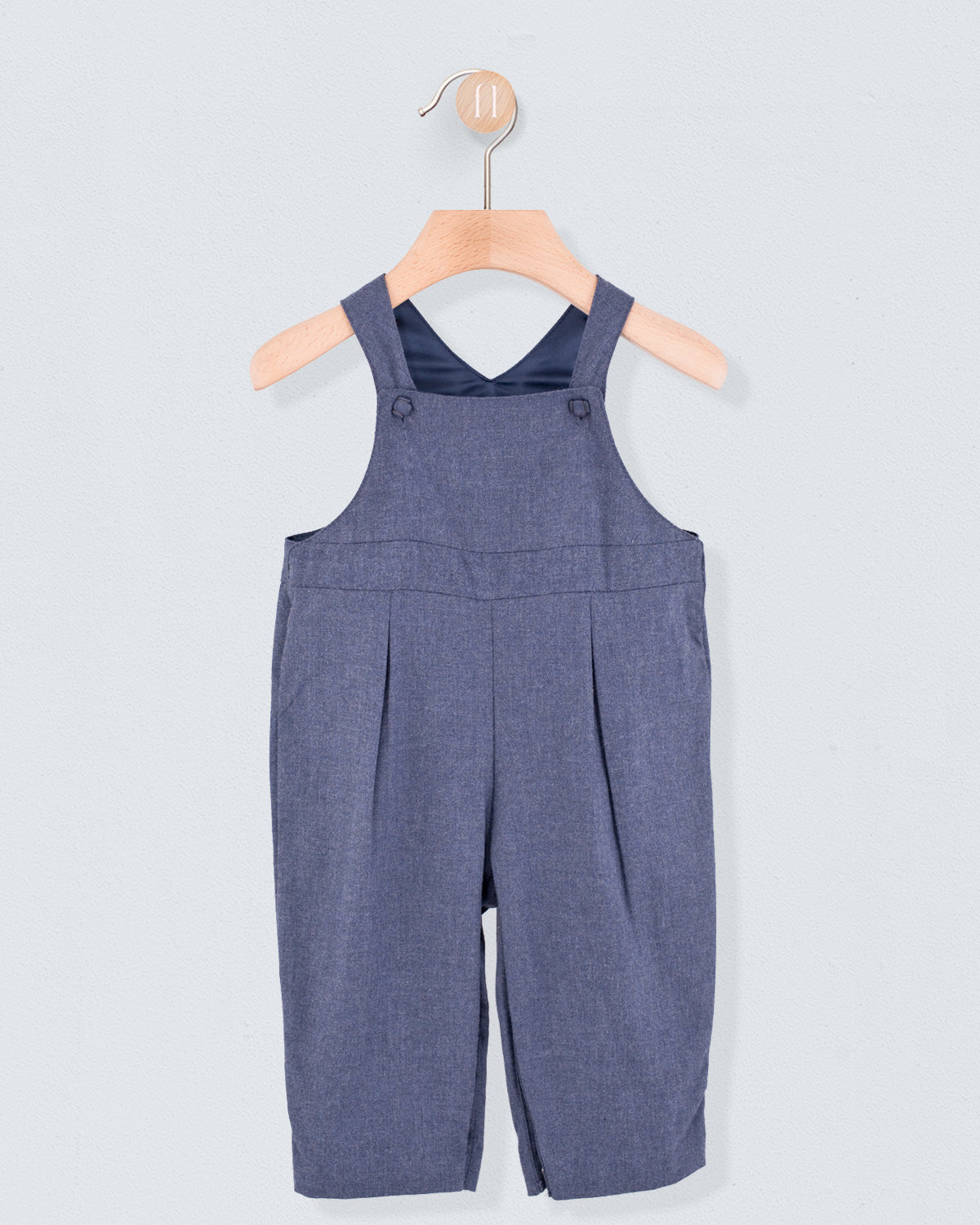 Elliot Italian Blue Mélange Flannel Overall - Romper