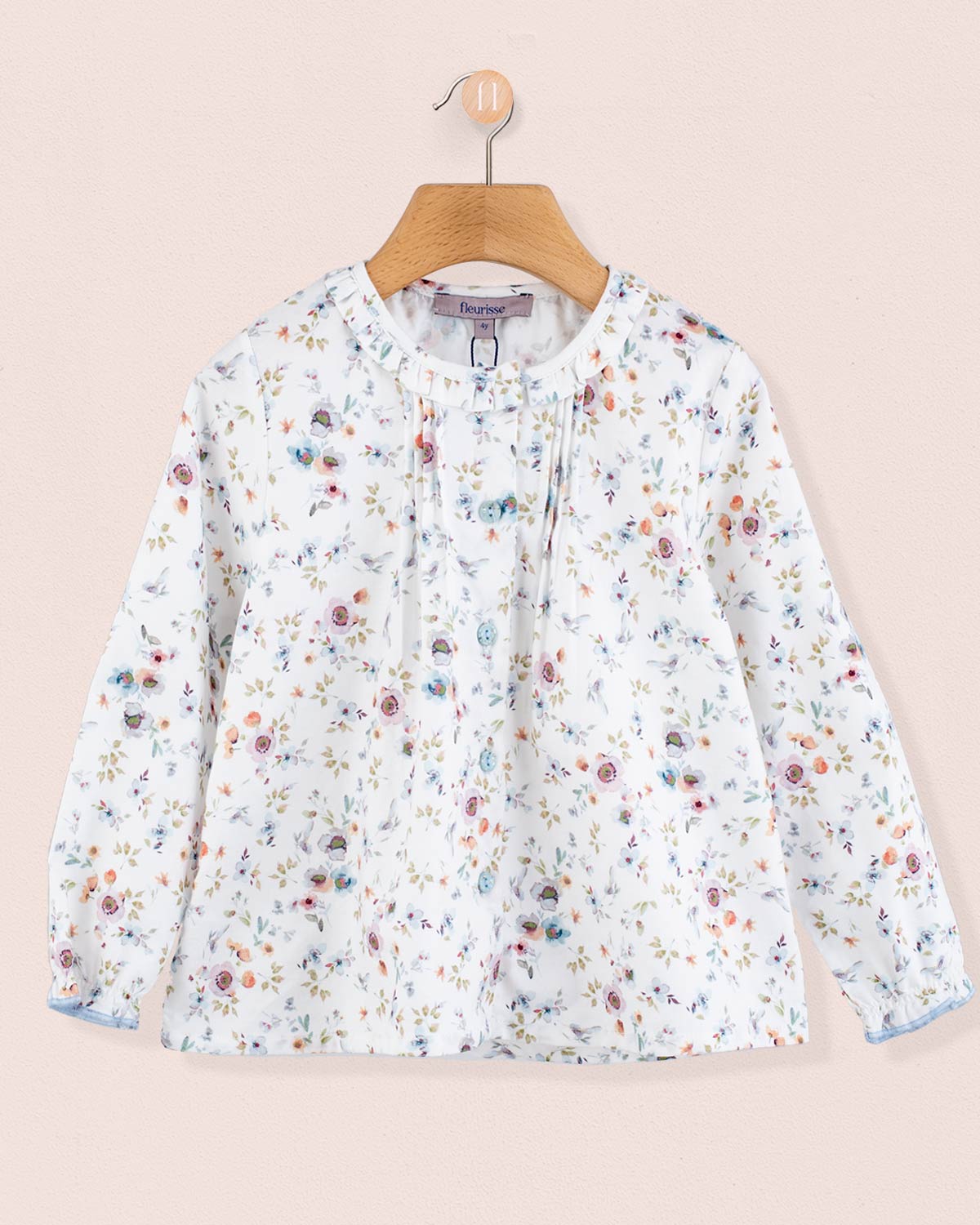 Ruffle Tunic Tuscany Blue Floral - Tunic