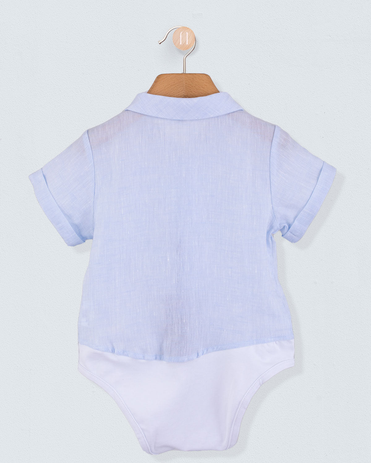 Charles Light Blue Linen Italian Onesie Shirt - Shirt