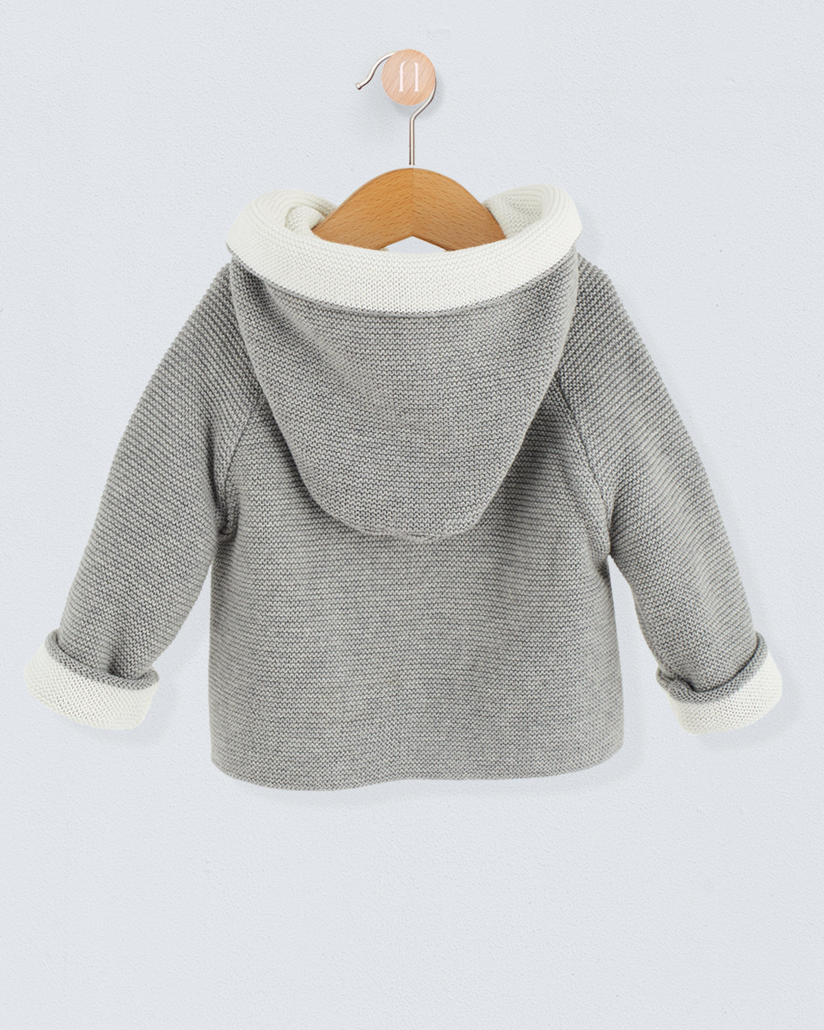 Jackpot Grey and White Hooded Jacket - Layette