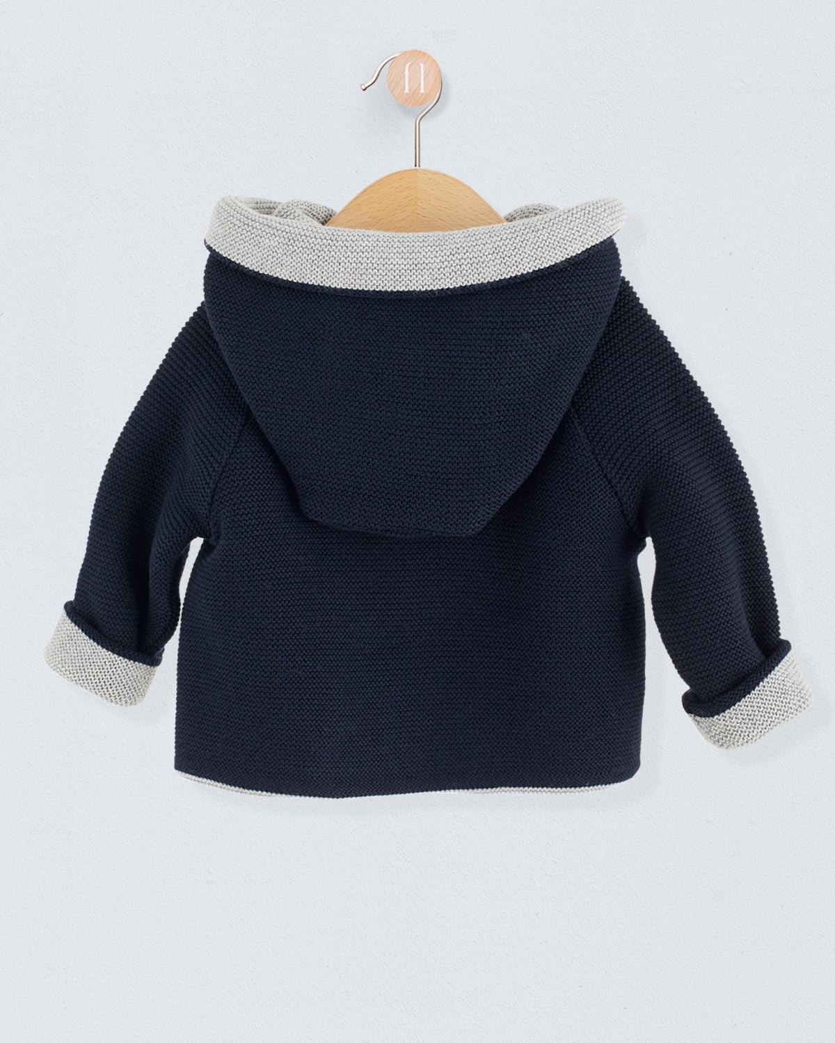 Jackpot Navy and Grey Hooded Jacket - Cardigan