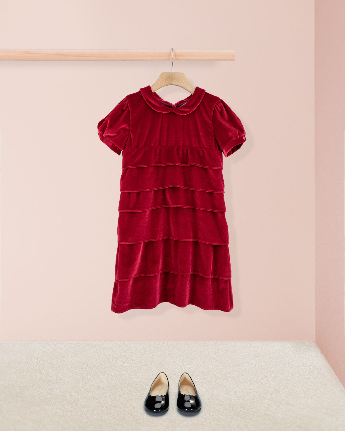Juliette Italian Red Velvet Dress - Dress