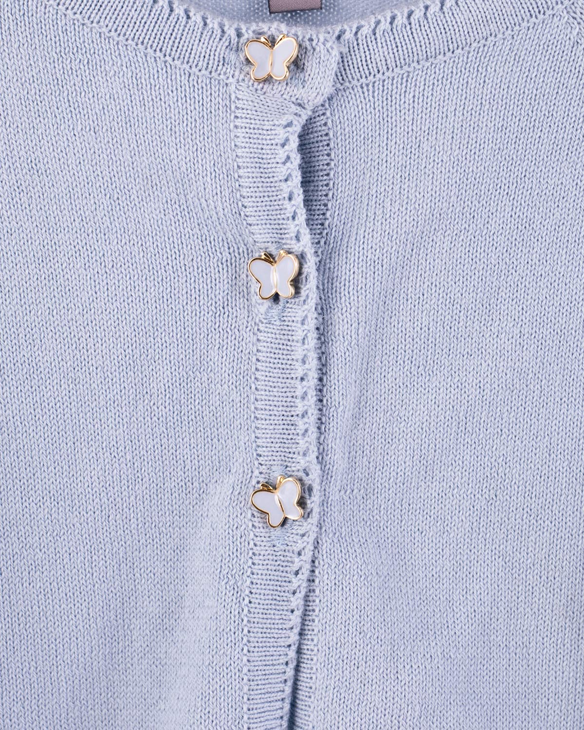 Betsy Light Blue Cardigan with Butterfly Buttons - Cardigan