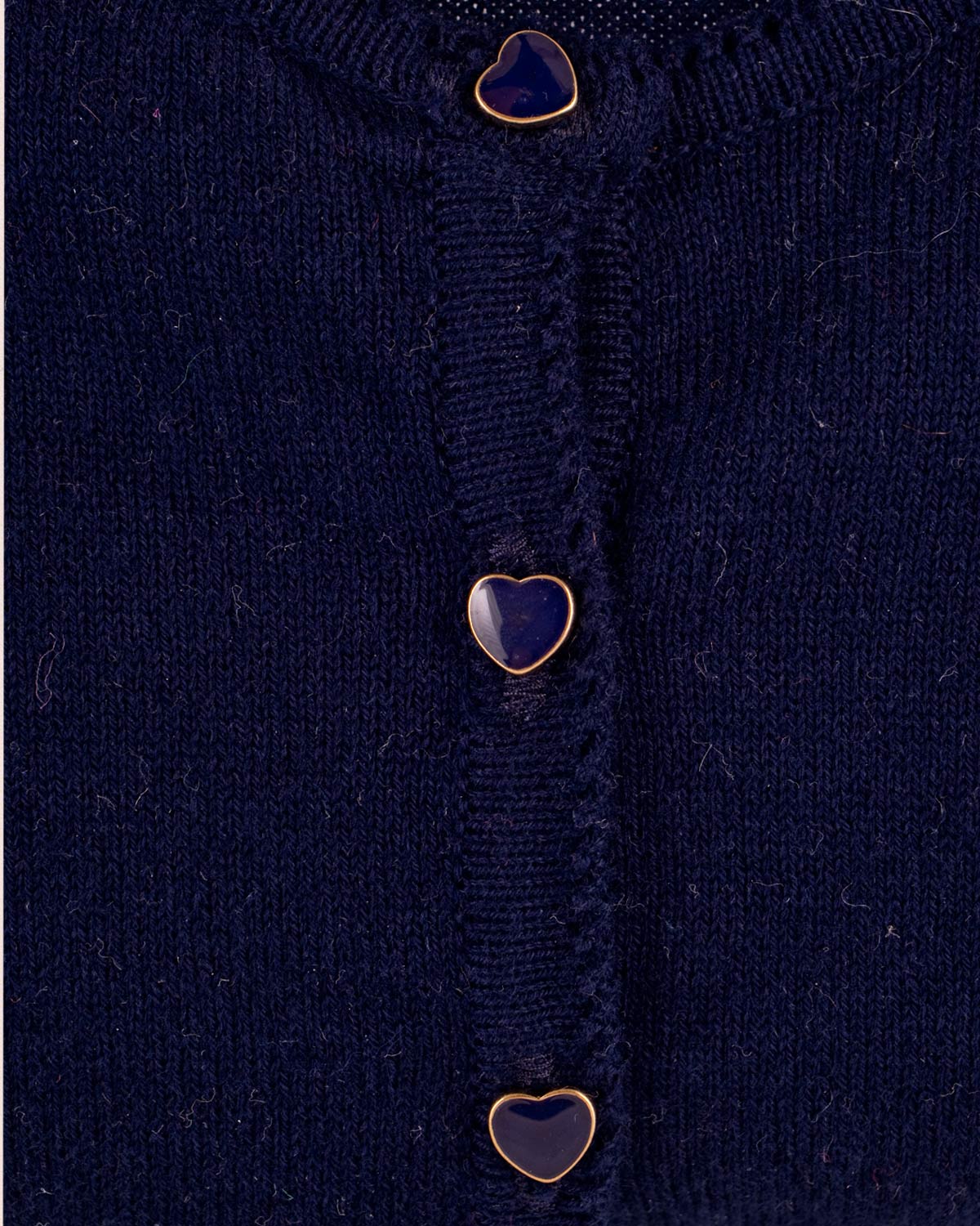 Betsy Navy Cardigan with Heart Buttons - Cardigan