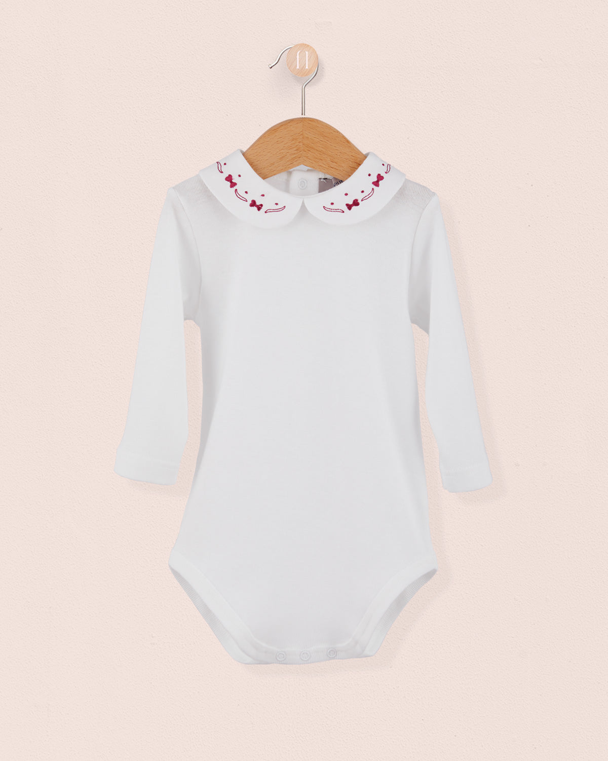Onesie Italian Embroidered Raspberry Bows - Onesie
