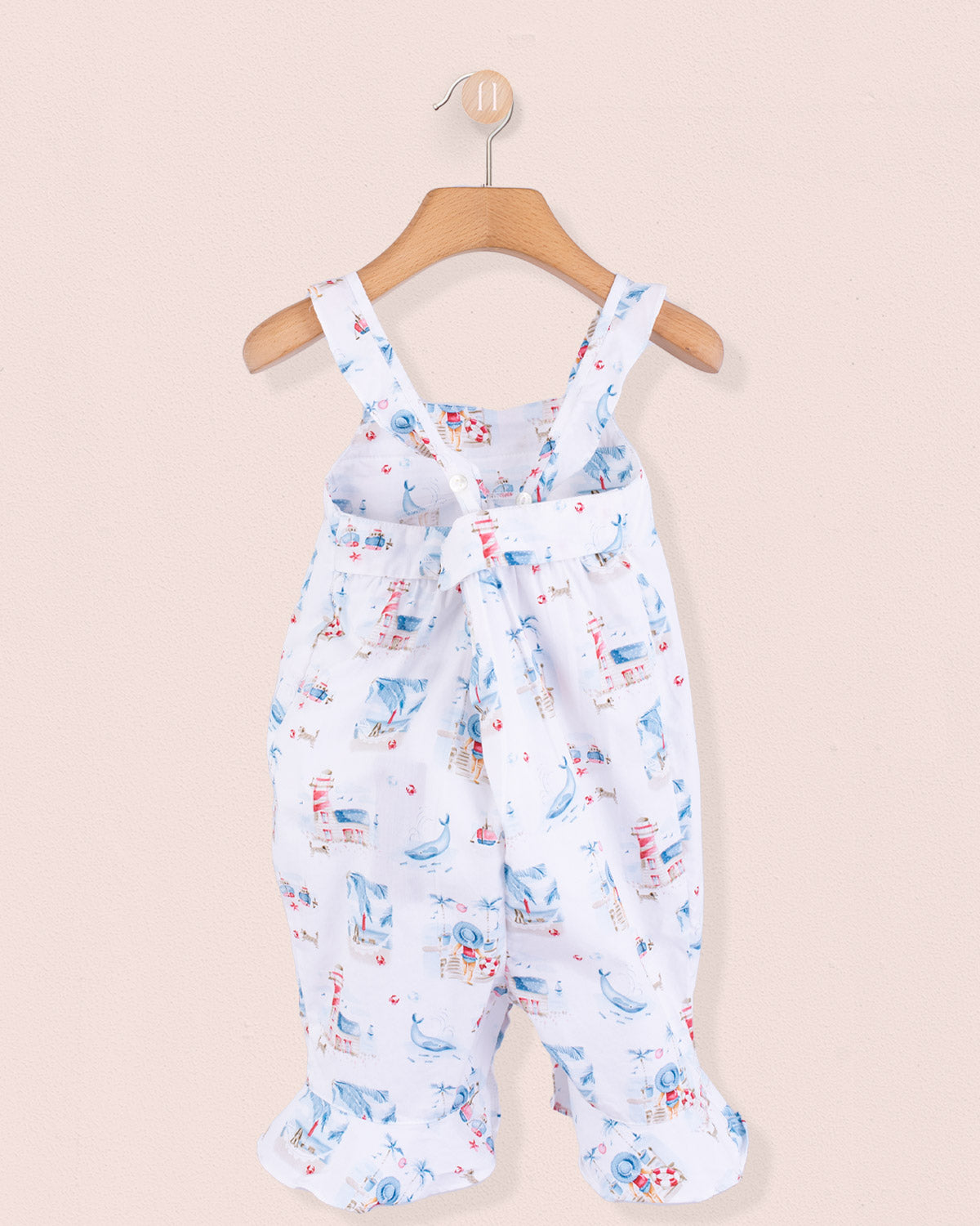 Charm Lighthouse Blue Overall - Romper