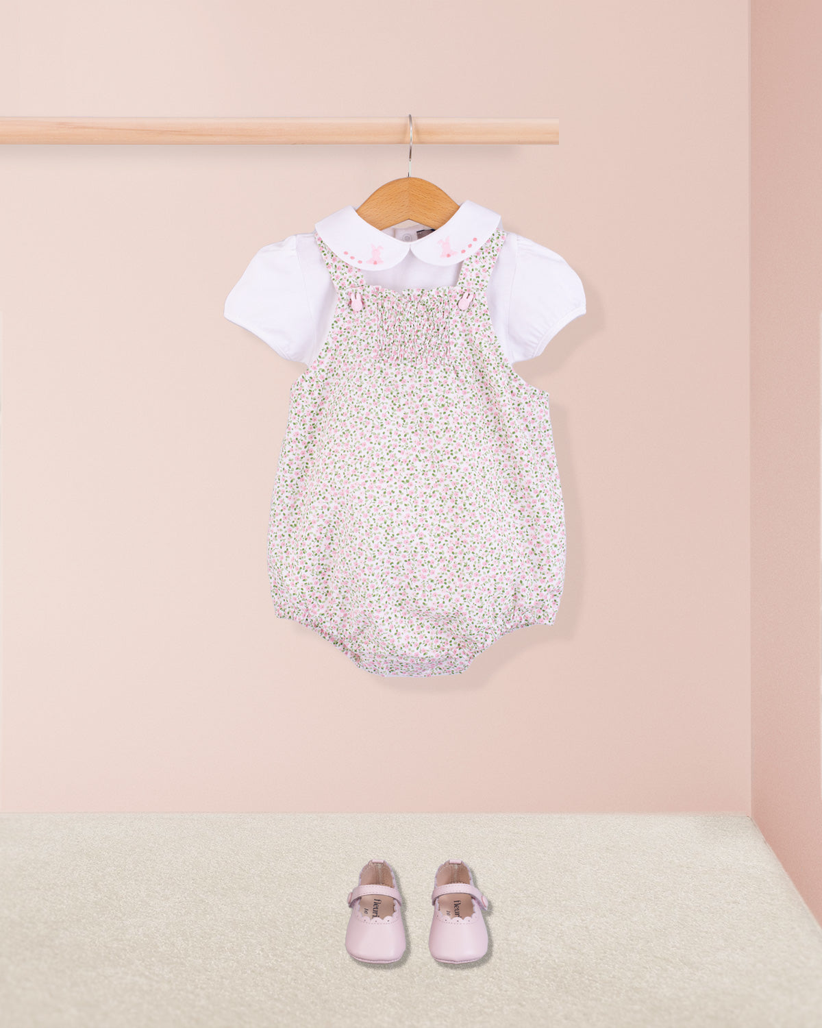 Palm Beach French Pink Floral Bubble - Romper