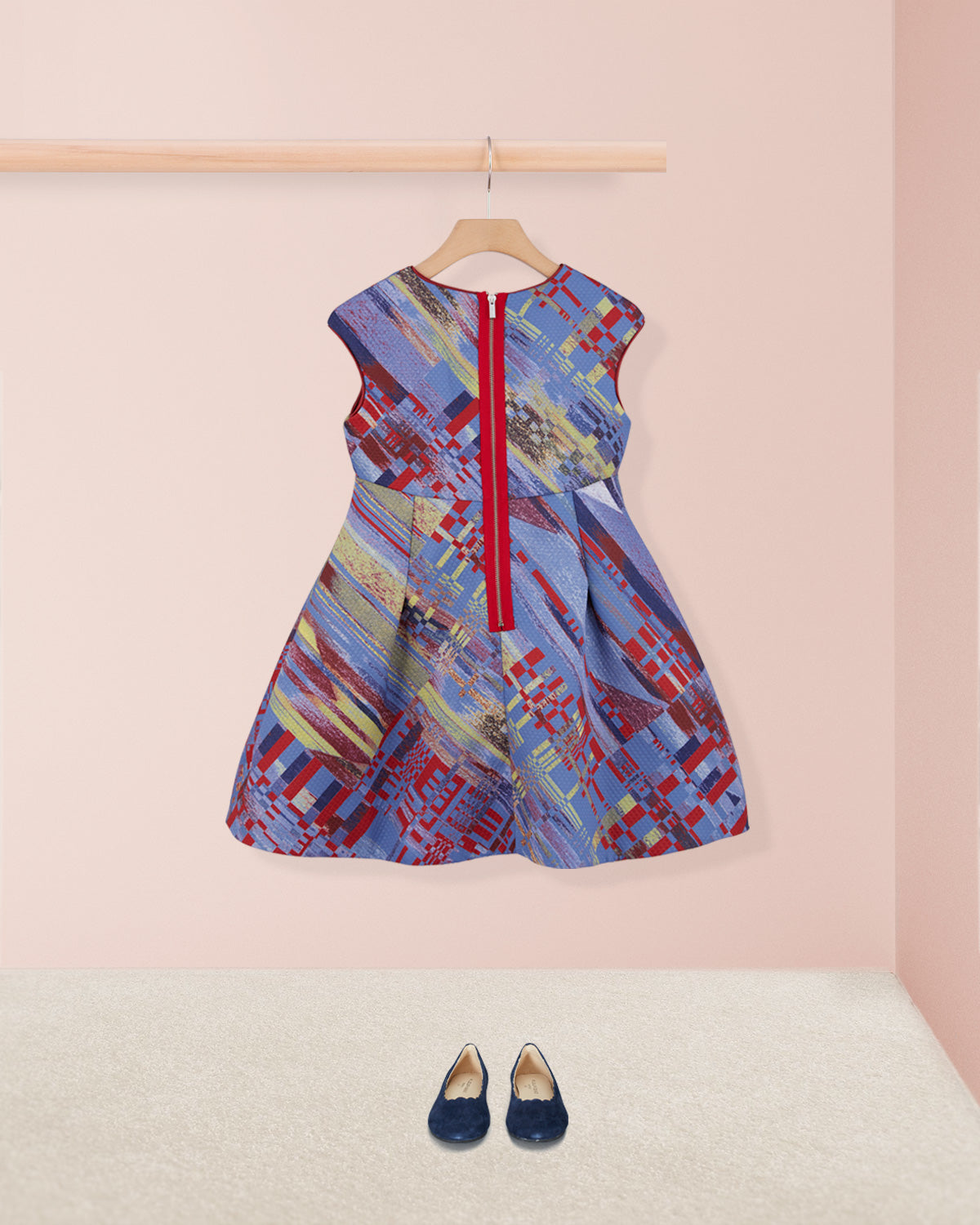 vValentina Liveri Blue Jacquard Dress - Dress