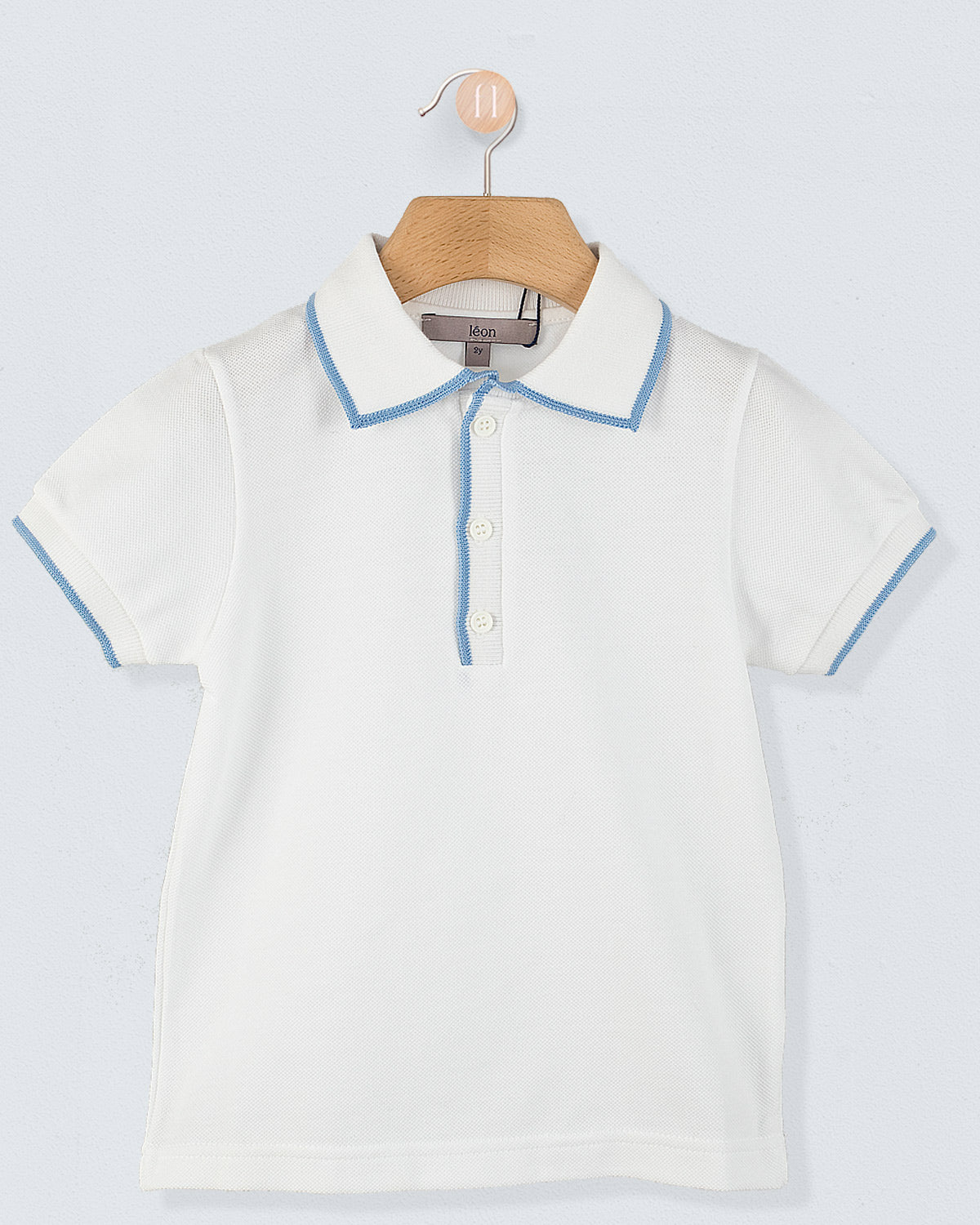 Polo Italian Medium Blue Trim Piquet - Shirt