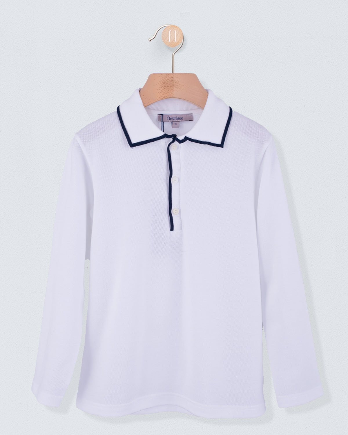 Polo Long Sleeve Italian Navy Trim - Shirt