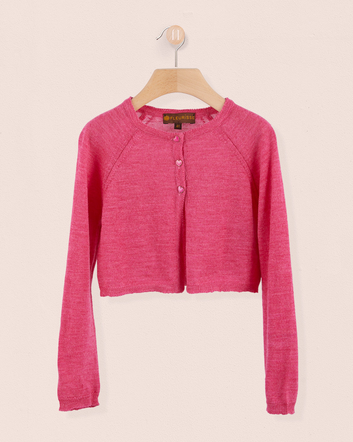 Serena Cranberry Mélange Wool Bolero - Cardigan