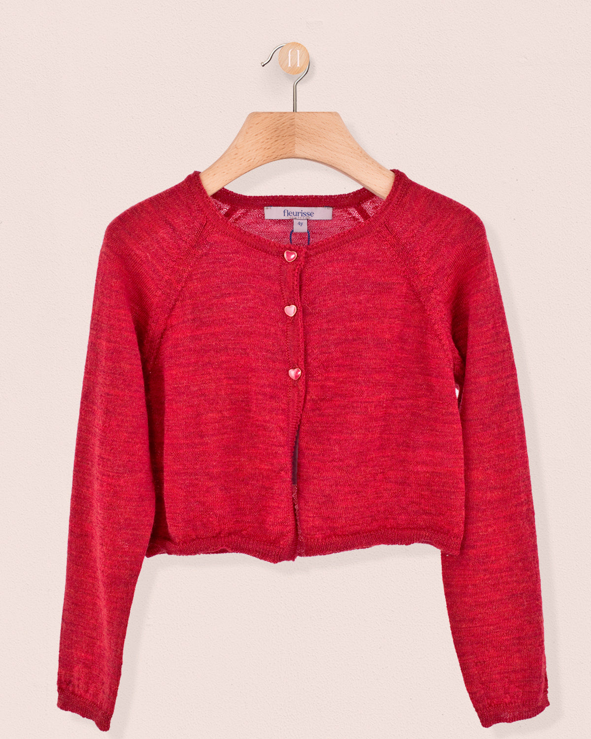 Serena Red Mélange Wool Bolero - Cardigan