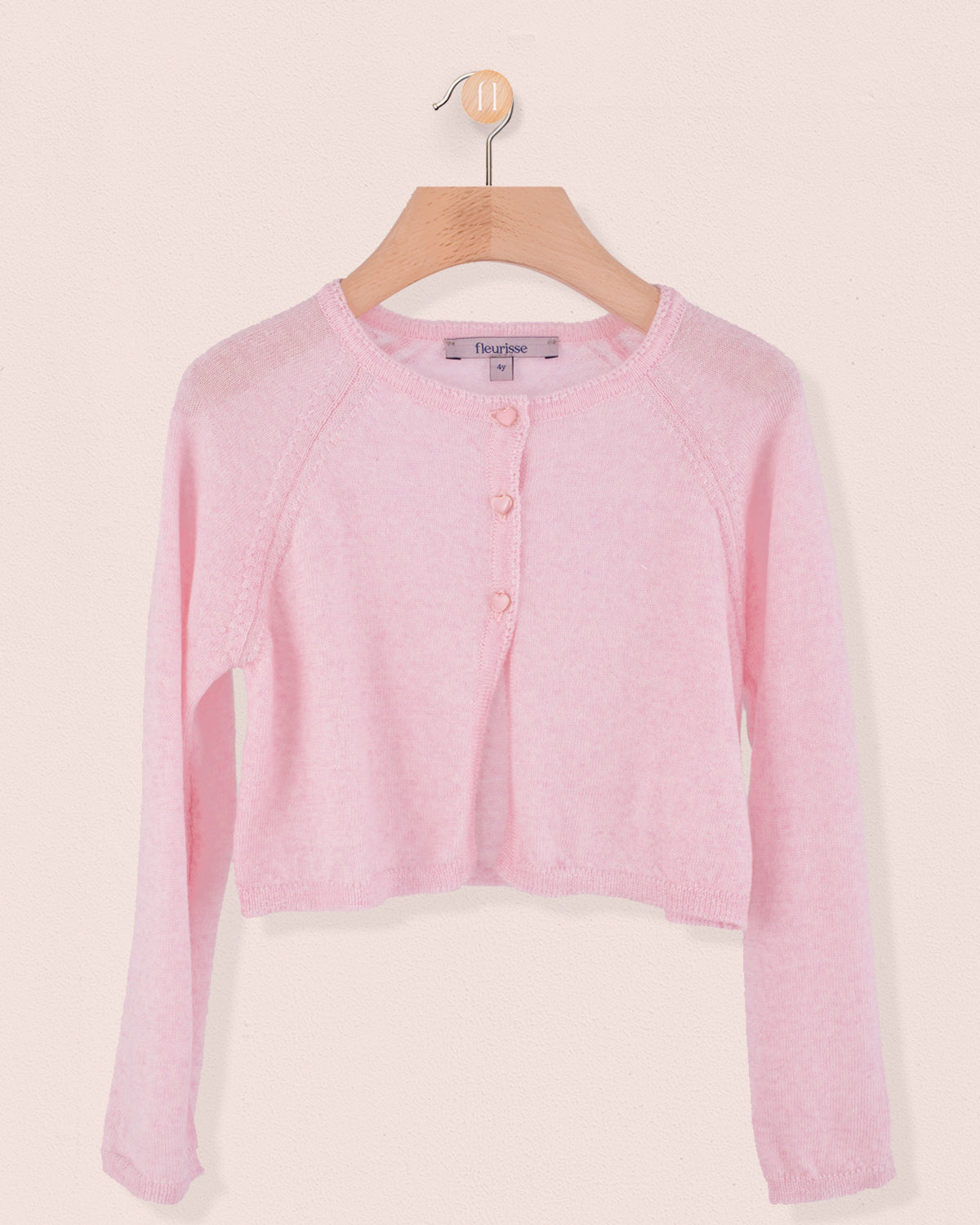 Serena Pink Supermélange Wool Bolero - Cardigan