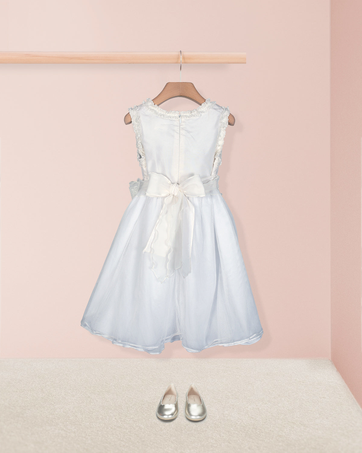 Victoria White Silk Tulle Dress - Dress