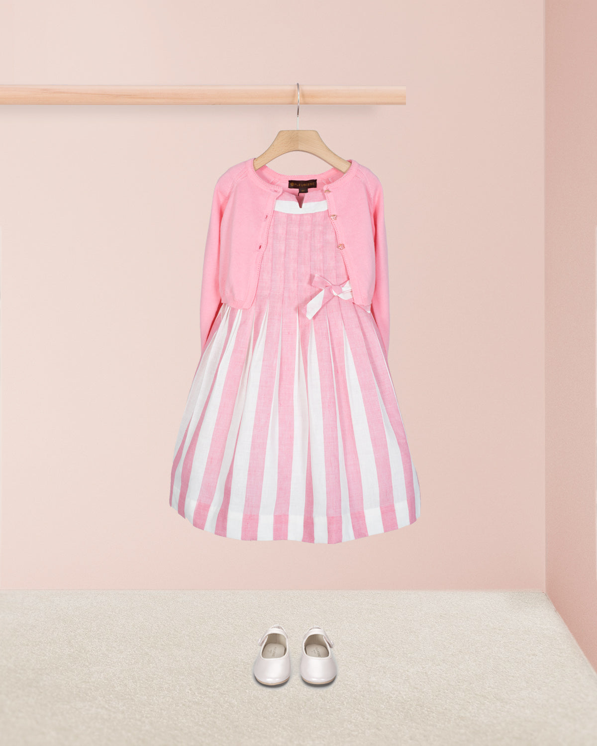 Vienna Italian Primrose Linen Stripe - Dress