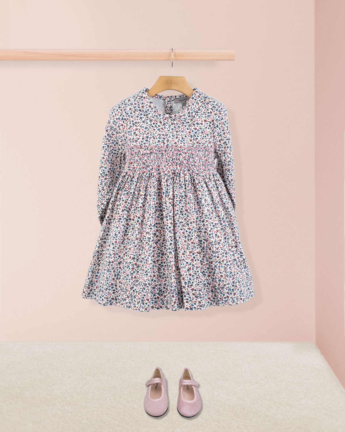 Violetta Belina Grey Floral - Smocked Dress