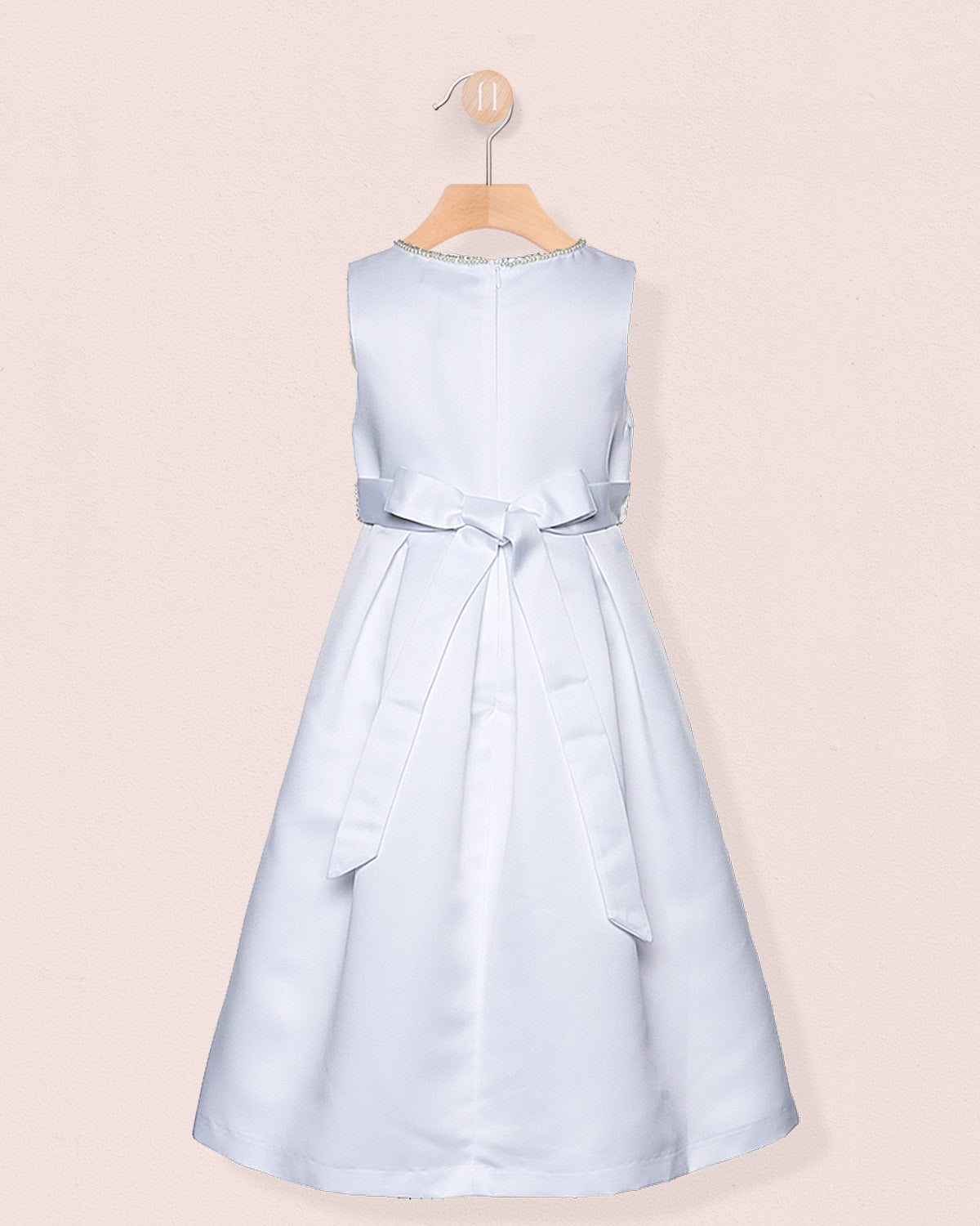 Esther White Pearl Satin Gown - Dress