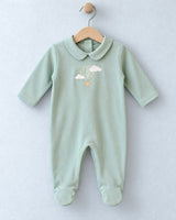 Air Balloon Embroidered Cotton Moss Footie Collection