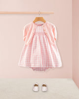 Baby Amelie Pink Linen Gingham Set