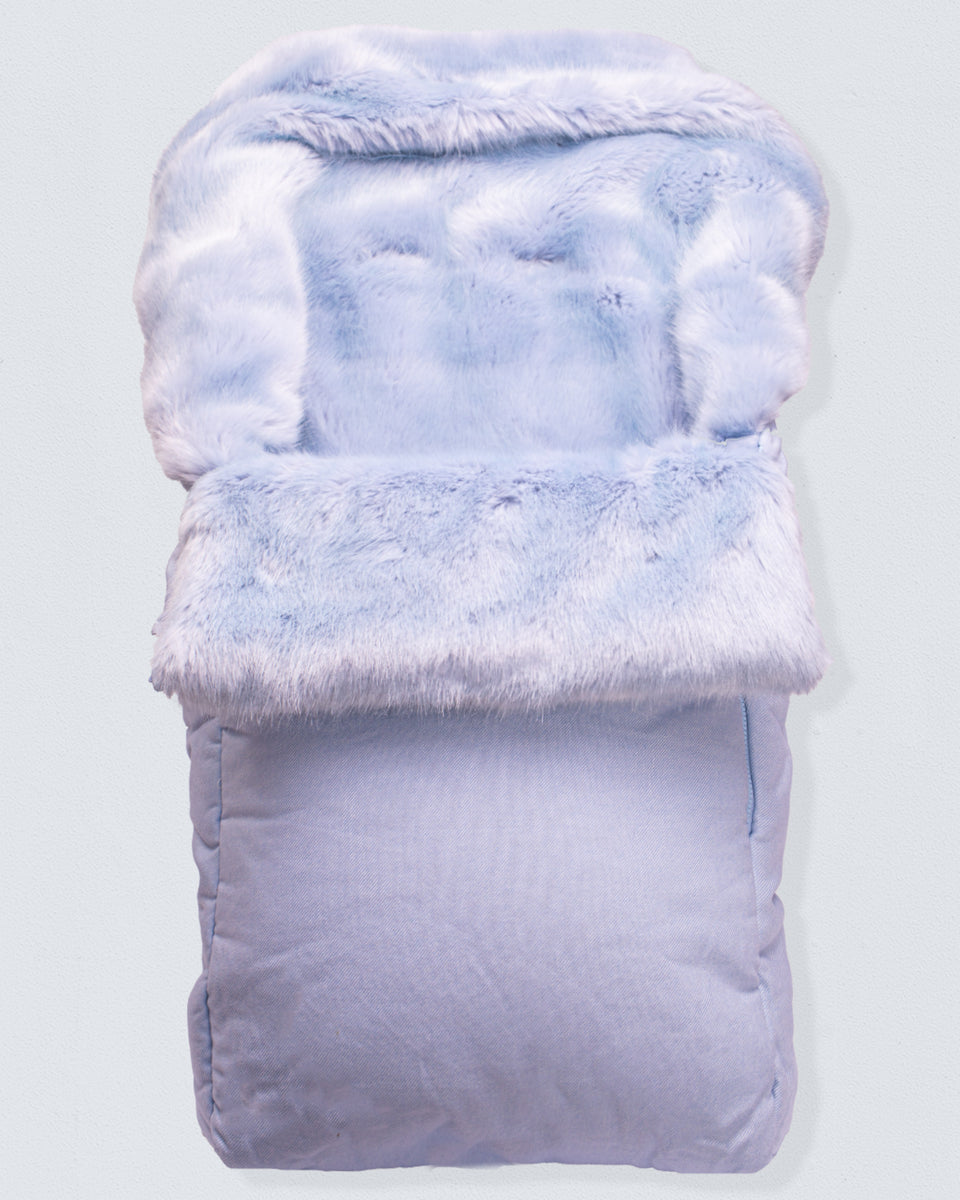 Mont-Blanc Light Blue Faux-Fur Stroller Bunting