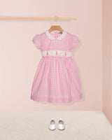 Bunny Pink Gingham Smocked Dress