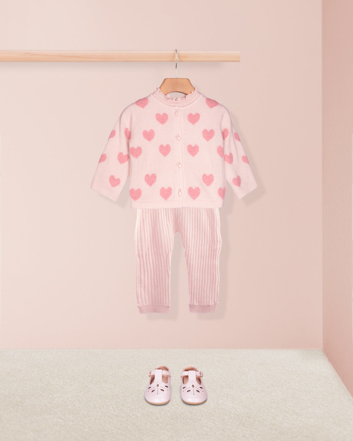 Madeleine Pink Hearts Cashmere Outfit