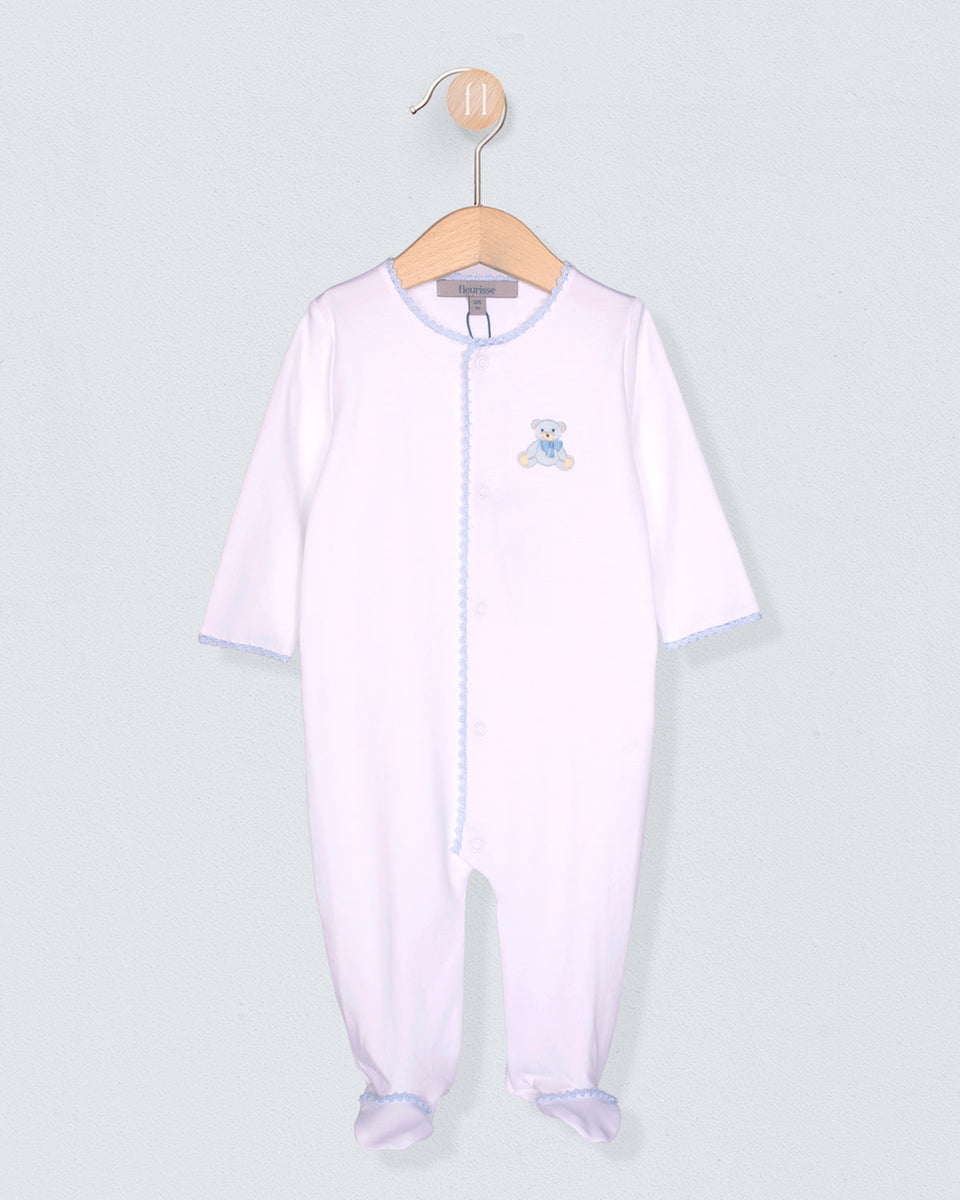 Pima Light Blue Bear Embroidered Collection