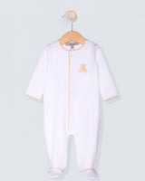 Pima Beige Bear Embroidered Stretchie Collection