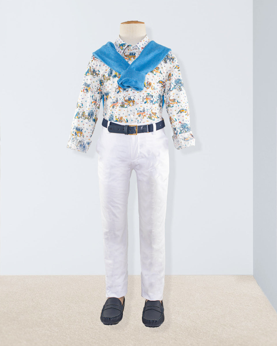 Bernard Organic Liberty Jungle Blue Oliver Outfit