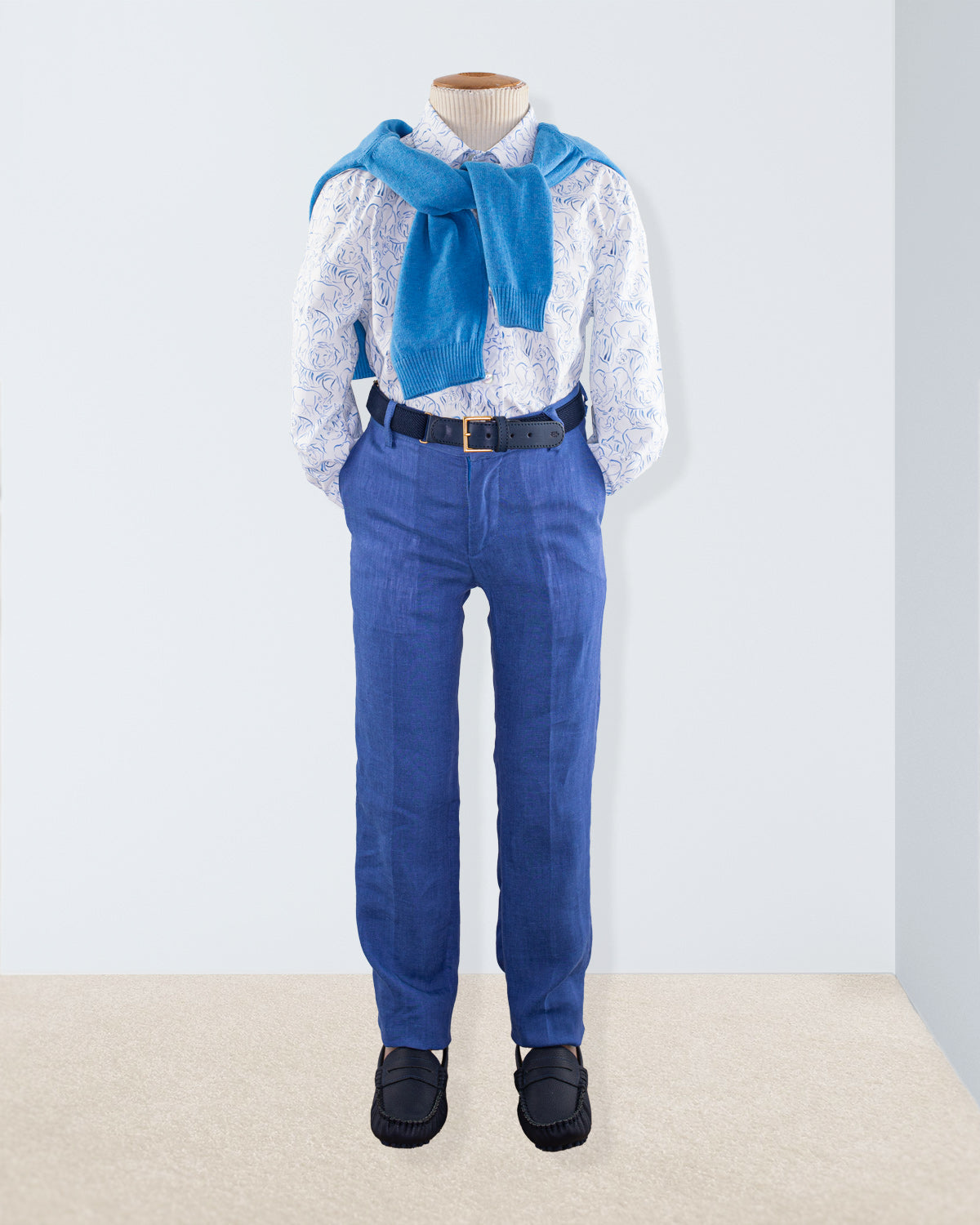 Bernard Organic Liberty Watercolor Blue Shirt