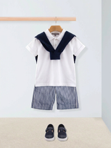 Blue and White Seaside Stripes