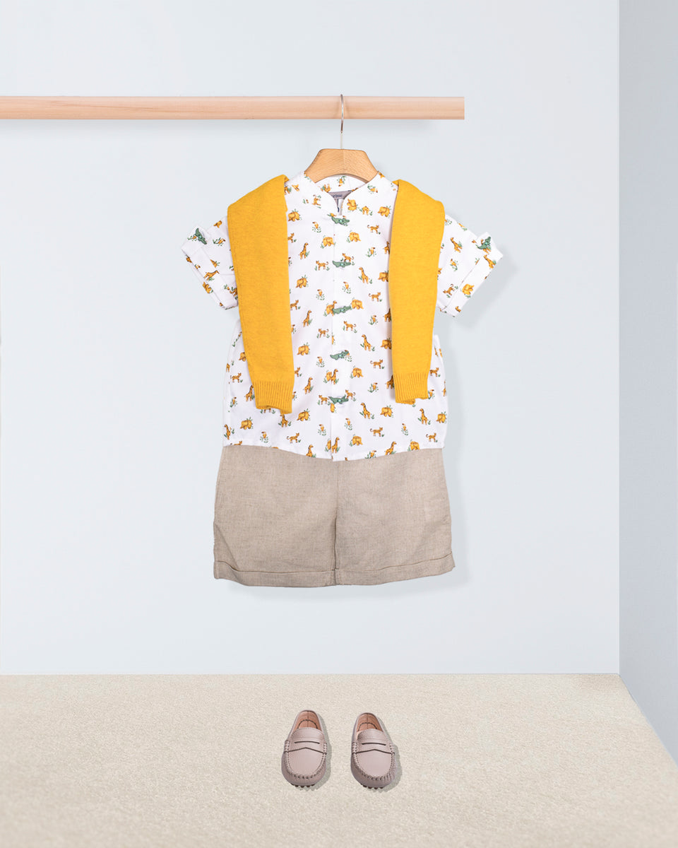 Brando Baby Safari Tunic Cuff Shorts Outfit
