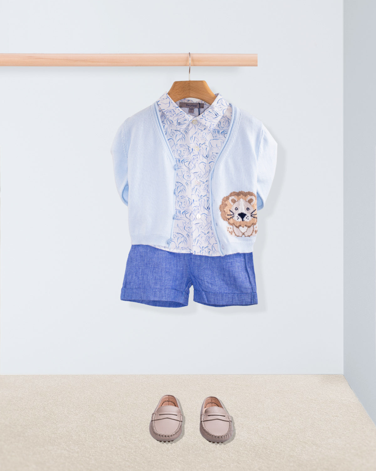 Henry Liberty Watercolor Blue Safari Shirt
