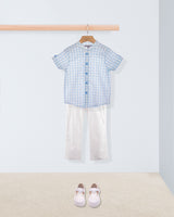 Brando Light Blue Gingham Tunic Outfit