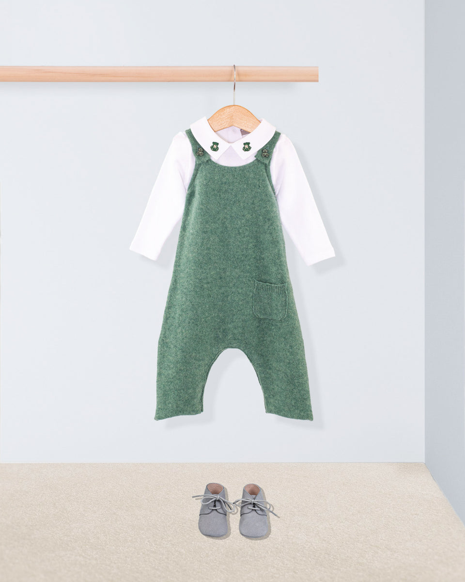 Corbier Hunter Green Cashmere Overall Outfit