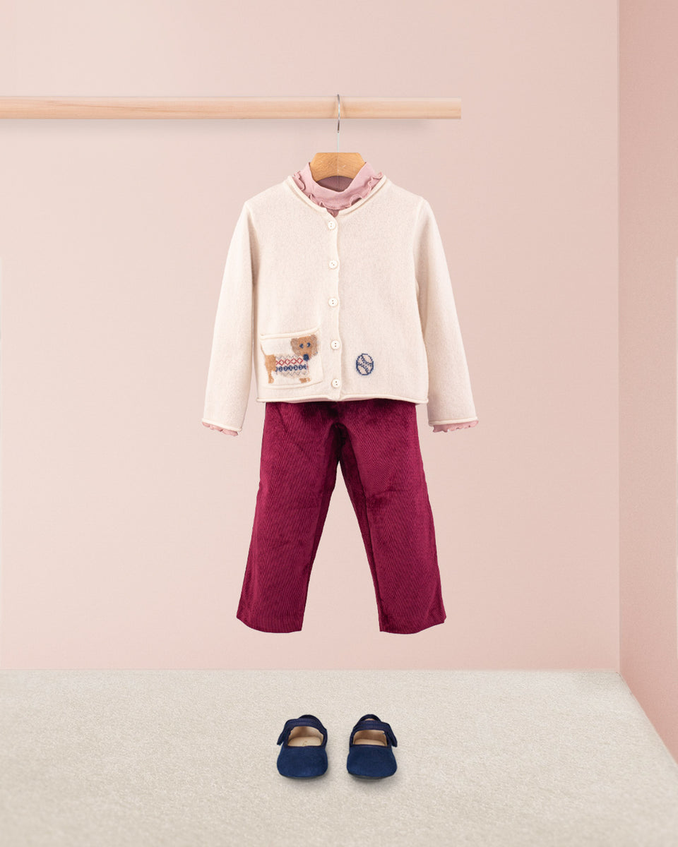 Puppy Cream Cashmere Outfit