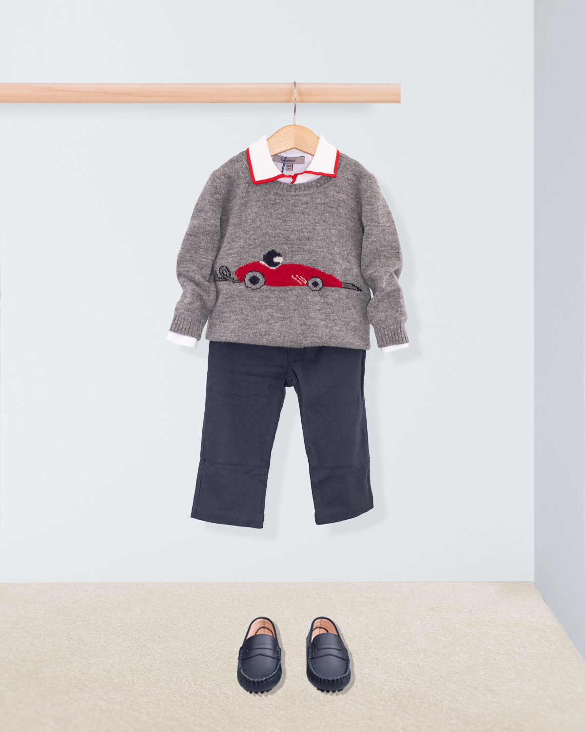 Car Grey Mélange Sweater Outfit