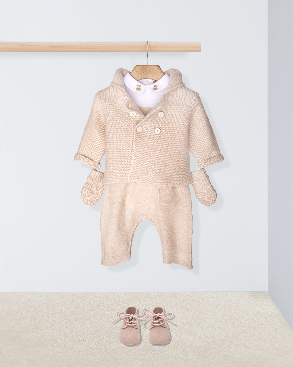 Chamonix Oatmeal Cashmere Overall Outfit