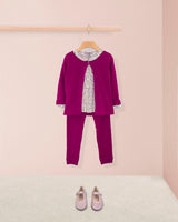 Ribbed Cyclam Ruffle Tunic Outfit