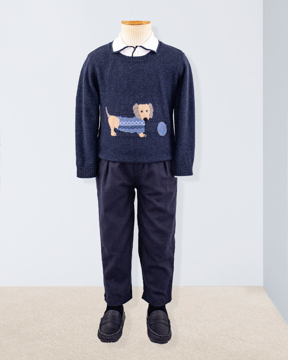 Dachshund Navy Mélange Outfit