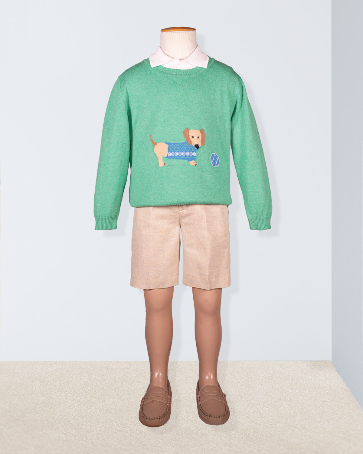 Dachshund Seafoam Green Cotton Sweater Blade Outfit
