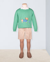 Dachshund Seafoam Green Cotton Sweater Blade Outfit