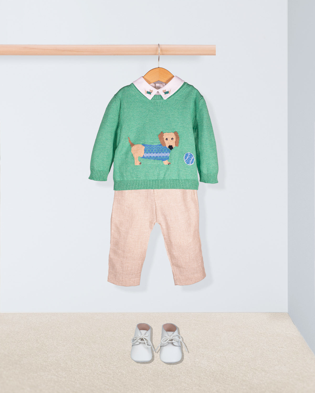 Dachshund Seafoam Green Cotton Sweater Bali Outfit