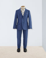 Domenico Summer Navy Linen Suit