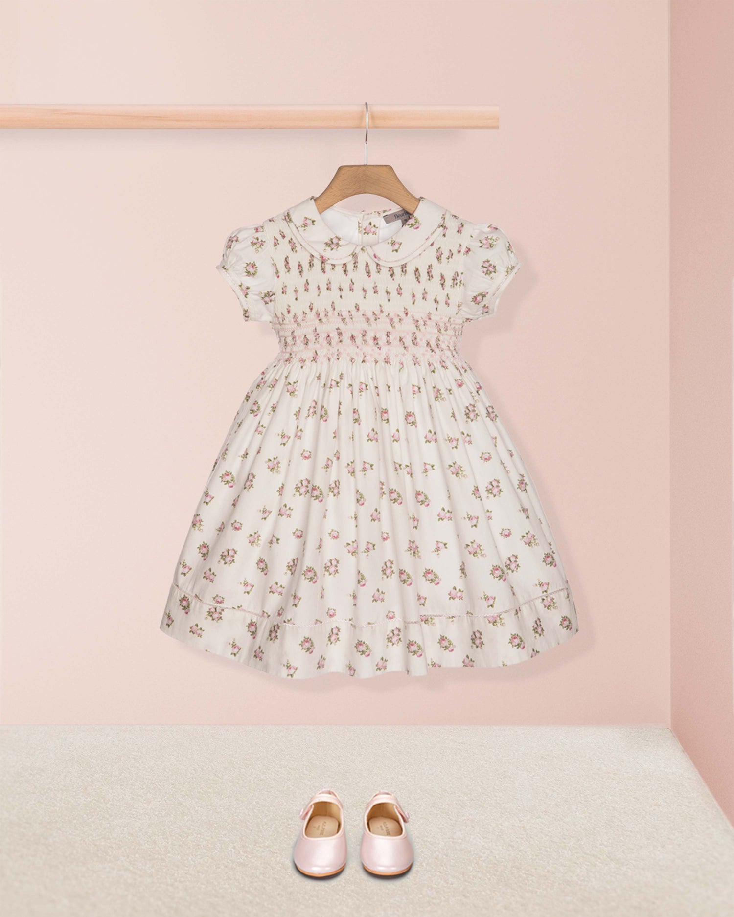 Emma Elegant Rosebuds Smocked Dress