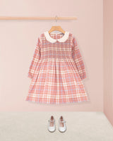 Fiorella Italian Pink Plaid Flannel Smock