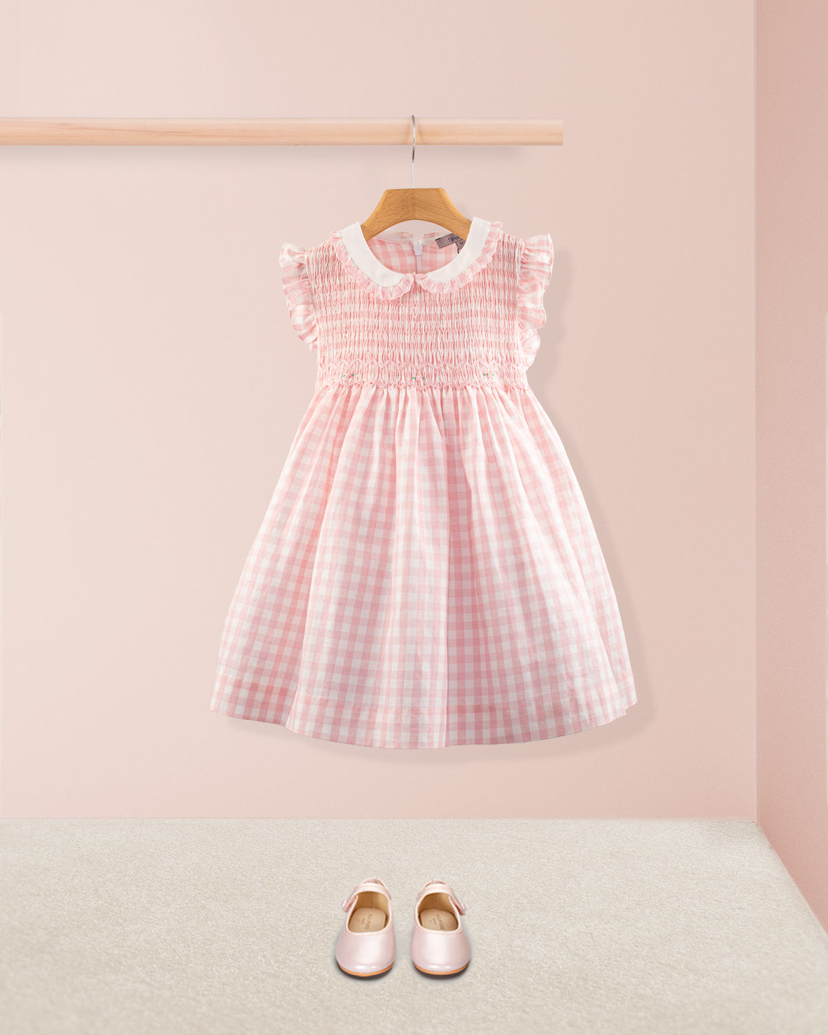 Sicily Pink Gingham Linen Smock